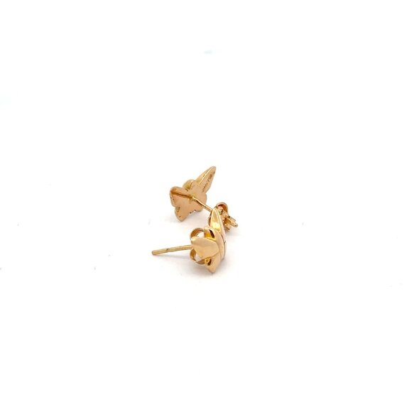 18K Gold Earrings Stud Butterfly 1.44 grams - Picture 8 of 8